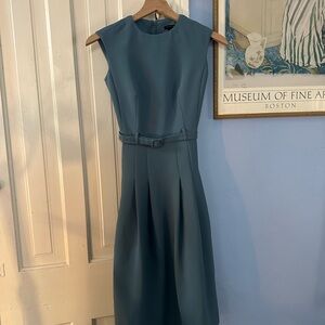 Ann Taylor Teal Midi Dress with Belt